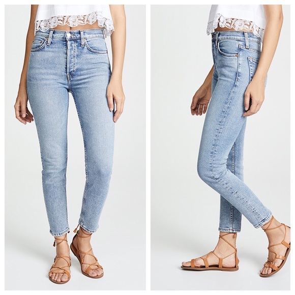 NWT RE/DONE High Rise Ankle Crop Jean Mid 90’s 31 - Picture 2 of 7